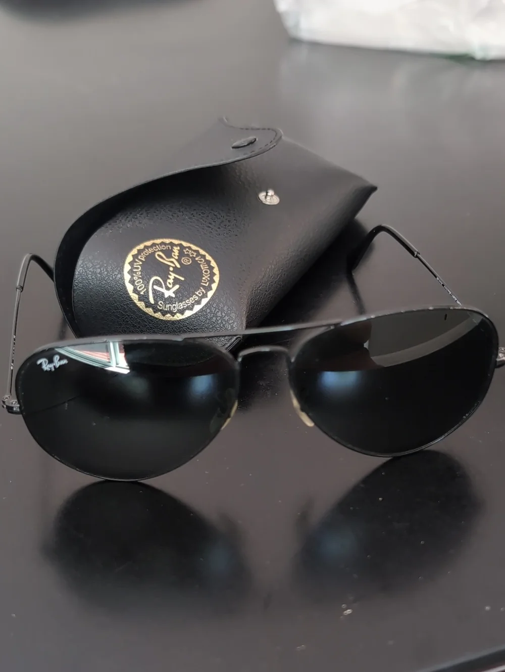 Ray-Ban Black Metal Aviator Sunglasses